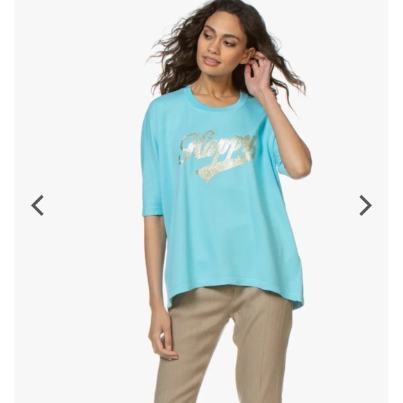 Zadig & Voltaire  spring happy glitter graphic crew top blue designer fall - Picture 2 of 6